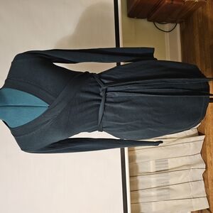 Elegant Green Knit Wrap Dress